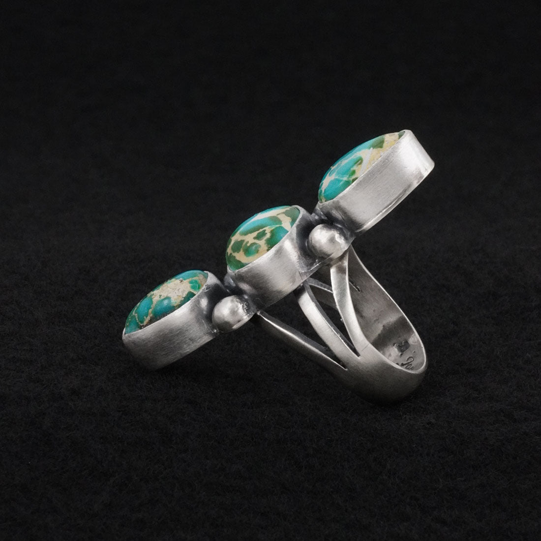 Bobby Johnson Turquoise & Sterling Silver Ring Size 6.5