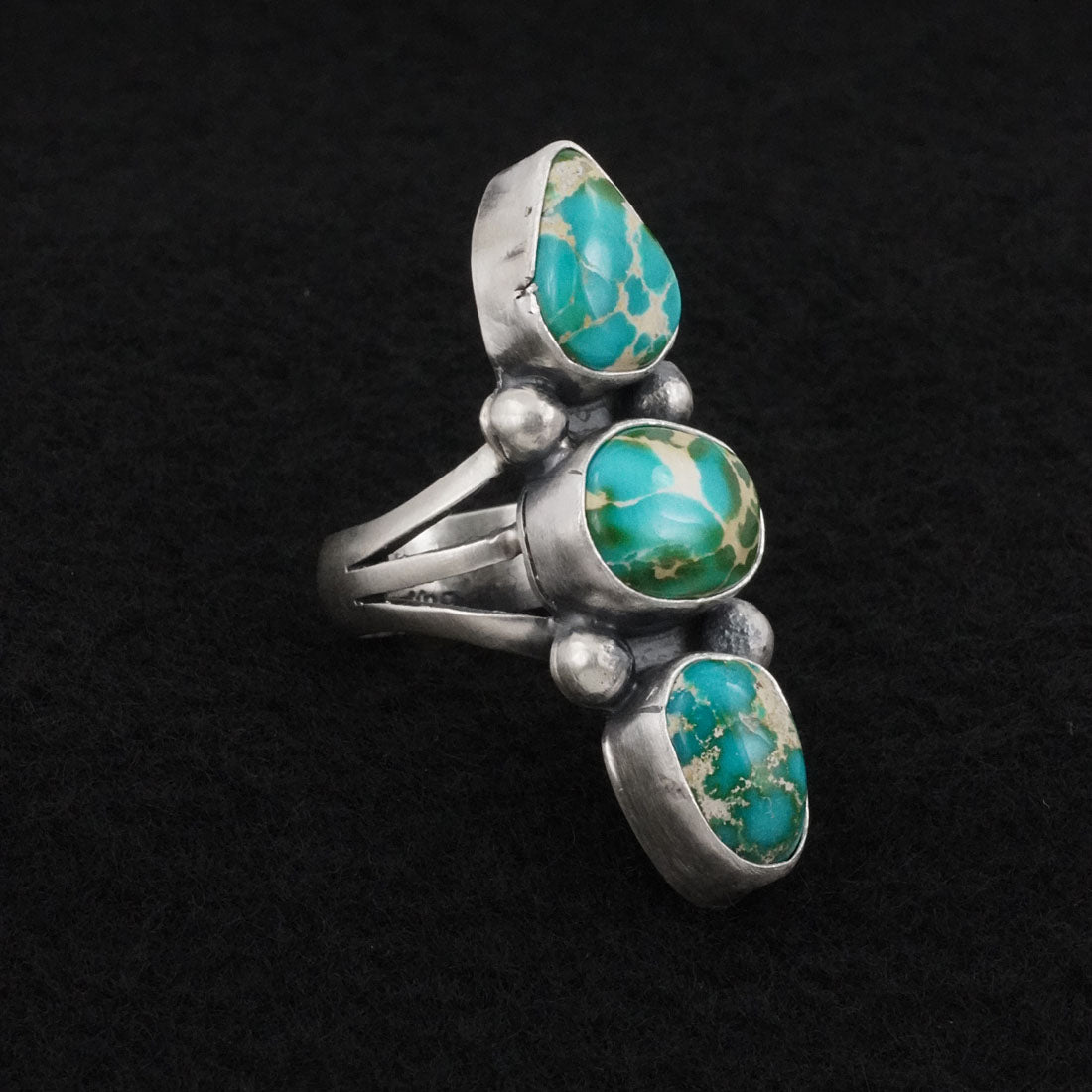 Bobby Johnson Turquoise & Sterling Silver Ring Size 6.5