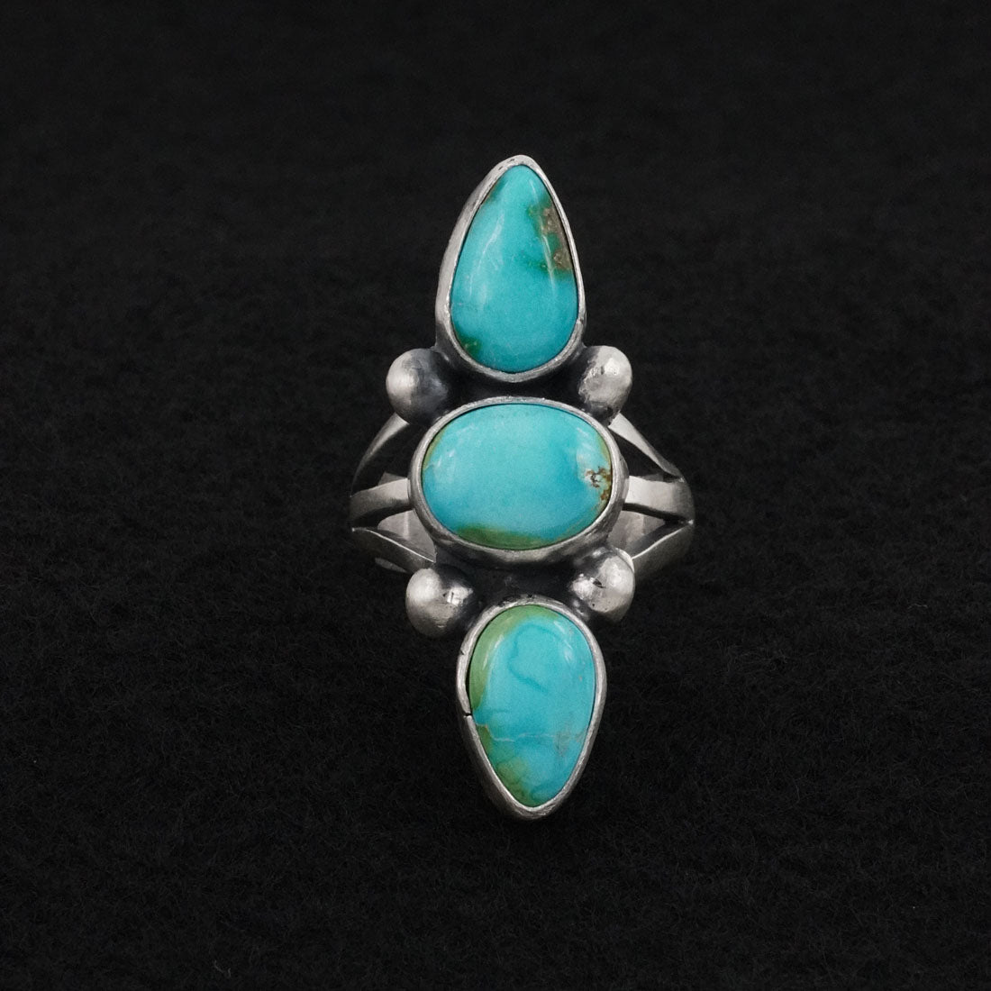 Bobby Johnson Turquoise & Sterling Silver Ring Size 7
