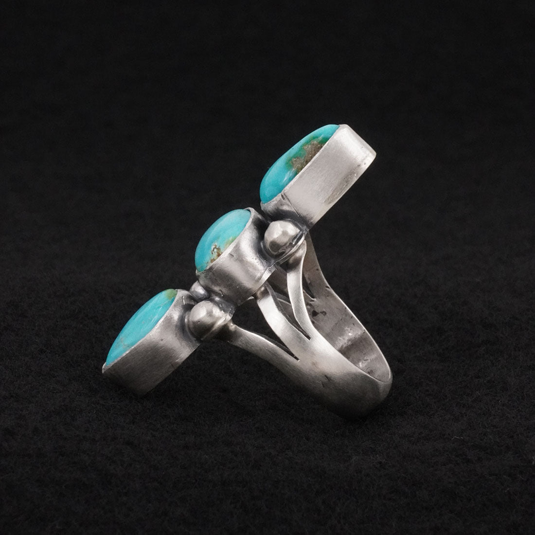 Bobby Johnson Turquoise & Sterling Silver Ring Size 7