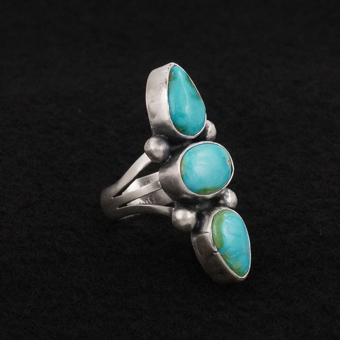Bobby Johnson Turquoise & Sterling Silver Ring Size 7