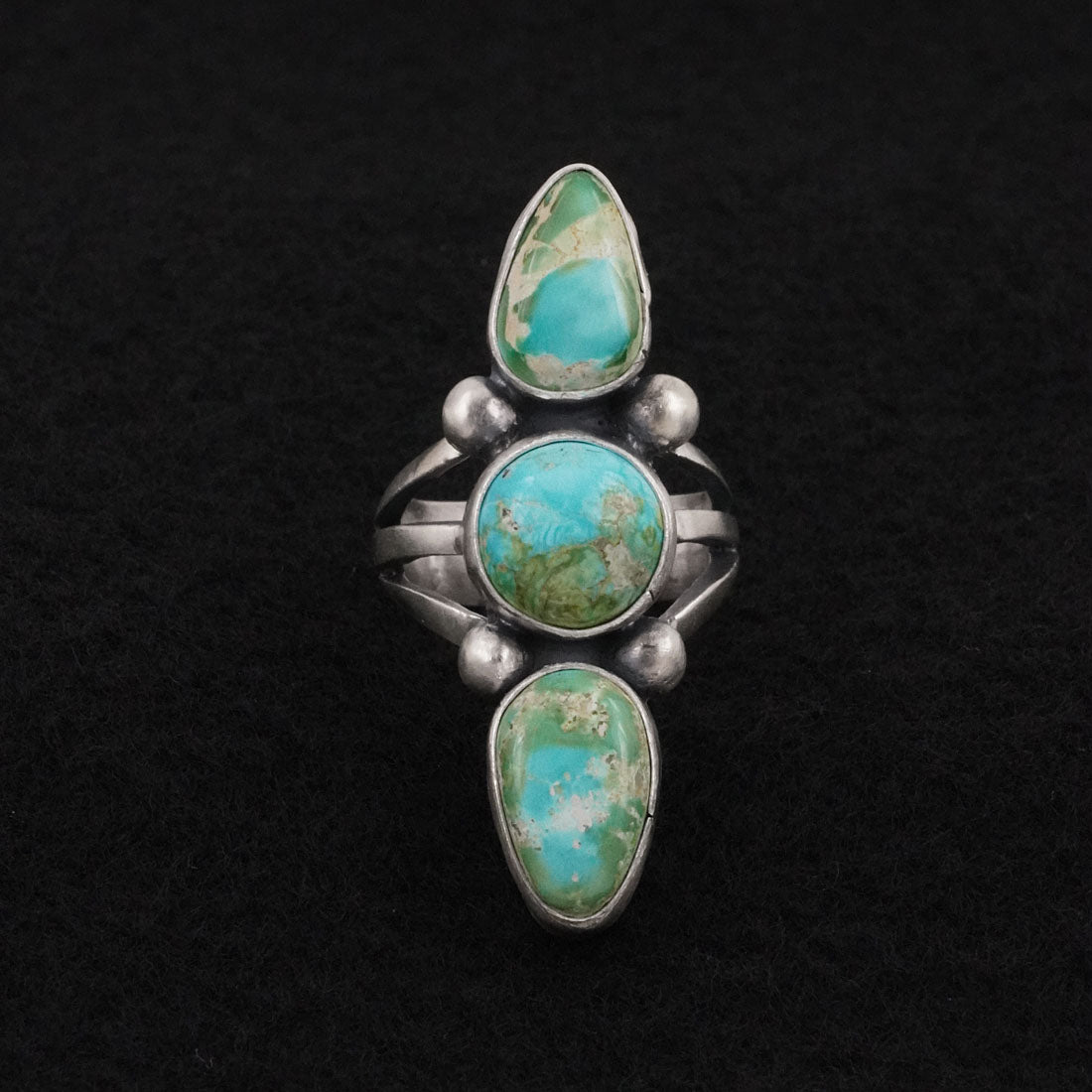 Bobby Johnson Turquoise & Sterling Silver Ring Size 6.5