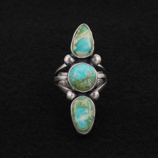 Bobby Johnson Turquoise & Sterling Silver Ring Size 6.5