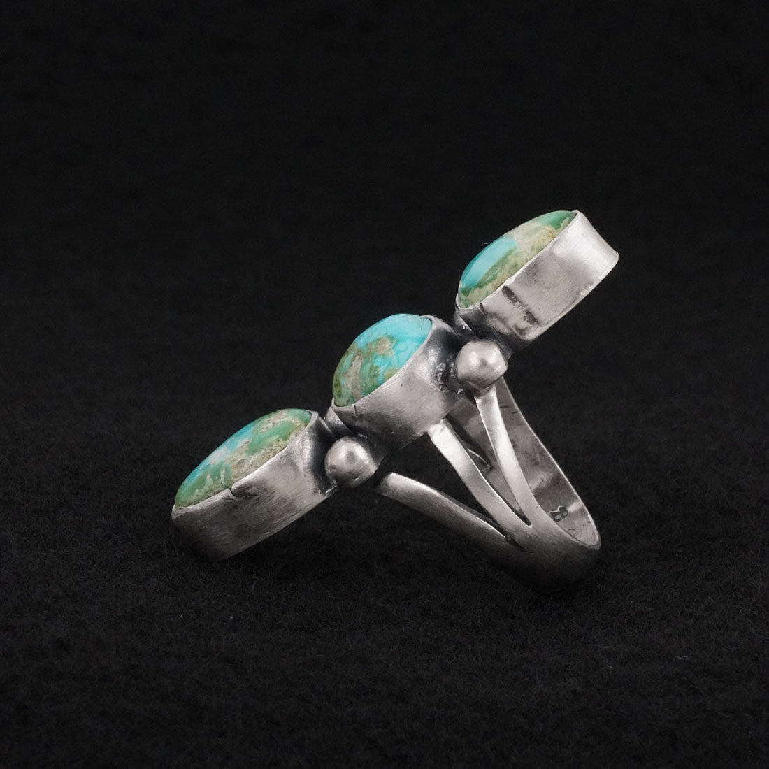 Bobby Johnson Turquoise & Sterling Silver Ring Size 6.5