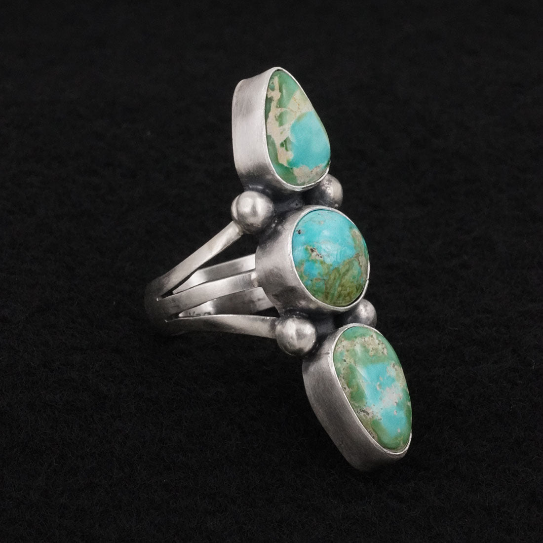 Bobby Johnson Turquoise & Sterling Silver Ring Size 6.5