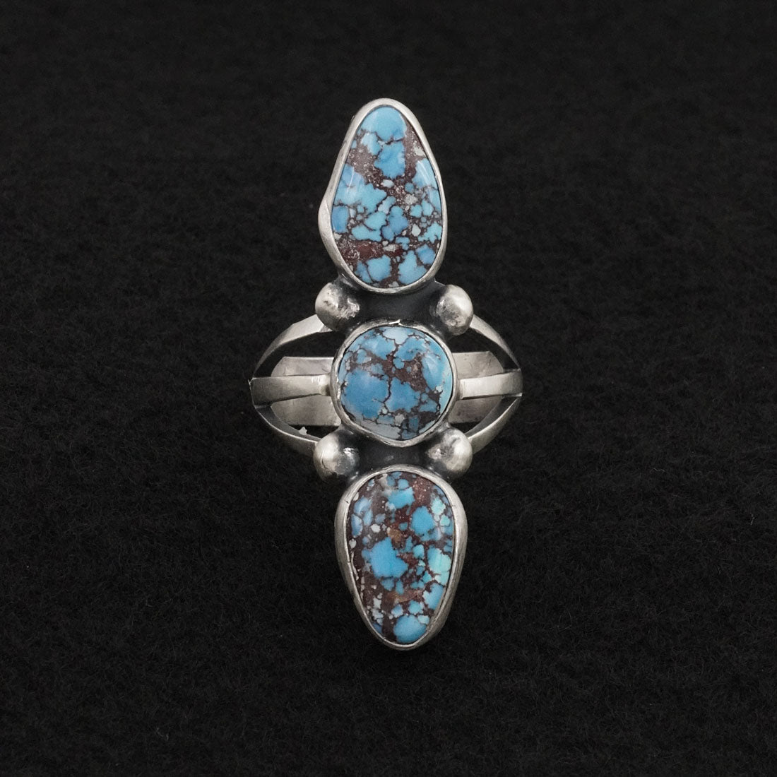 Bobby Johnson Turquoise & Sterling Silver Ring Size 9