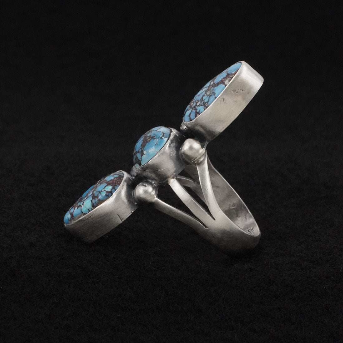 Bobby Johnson Turquoise & Sterling Silver Ring Size 9