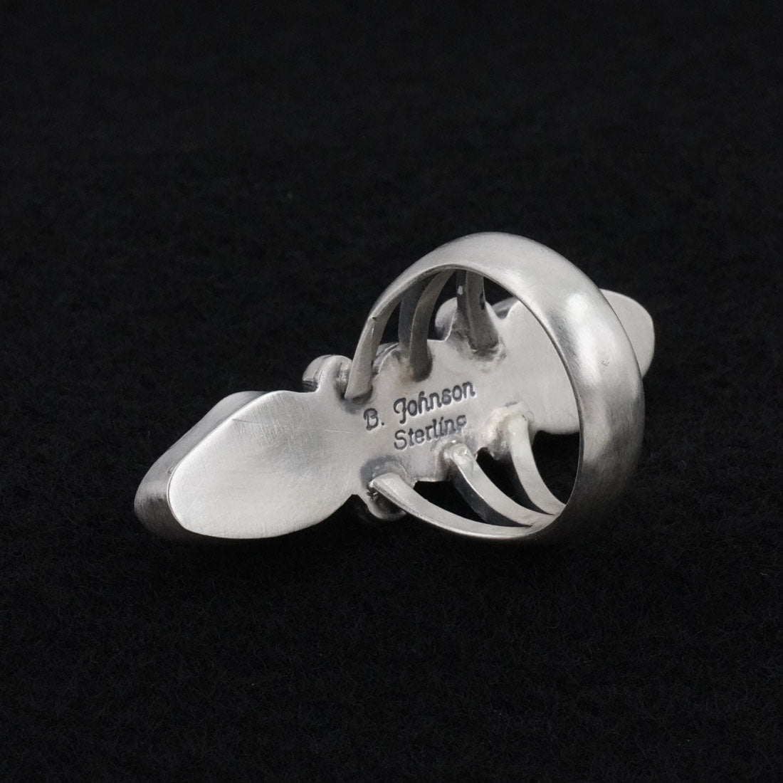 Bobby Johnson Turquoise & Sterling Silver Ring Size 9