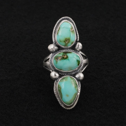 Bobby Johnson Turquoise & Sterling Silver Ring Size 9