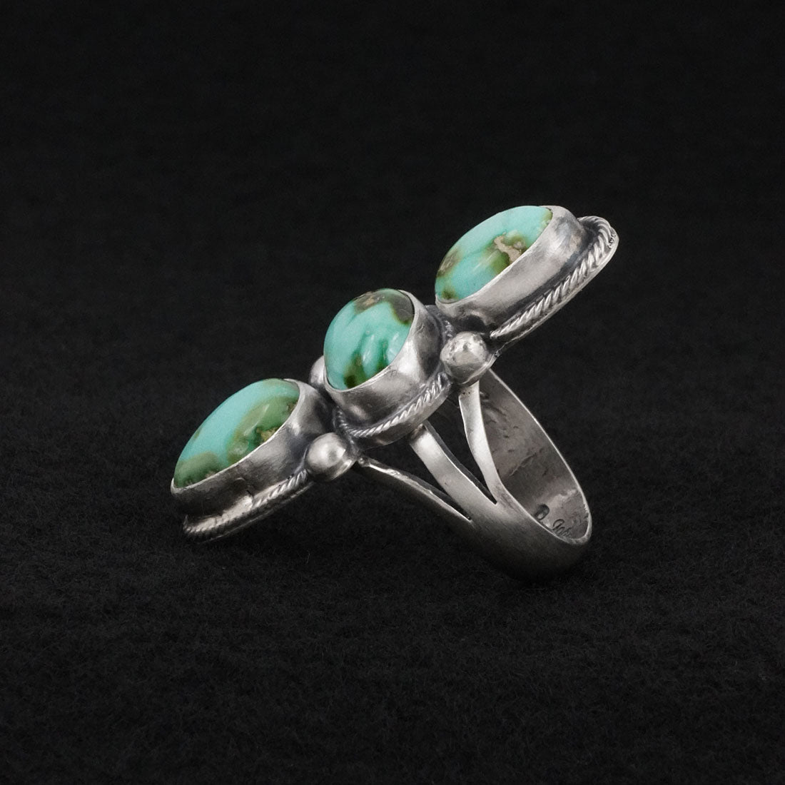 Bobby Johnson Turquoise & Sterling Silver Ring Size 9