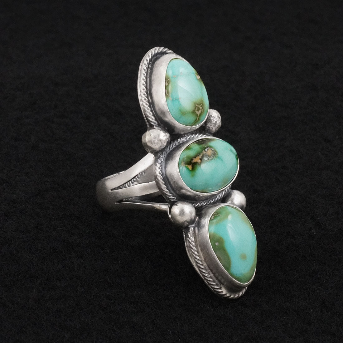 Bobby Johnson Turquoise & Sterling Silver Ring Size 9