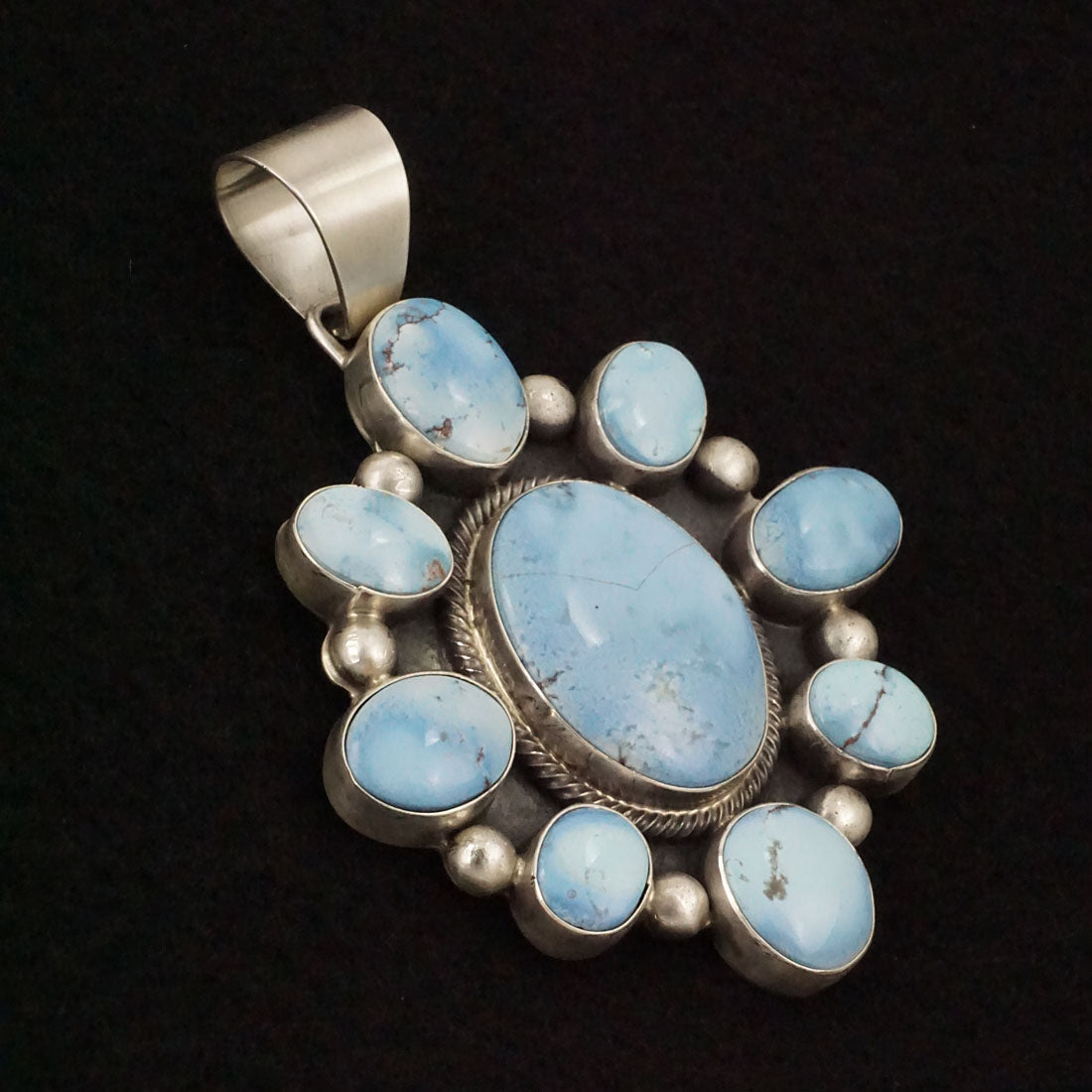 Bobby Johnson Turquoise & Sterling Silver Earrings & Pendant