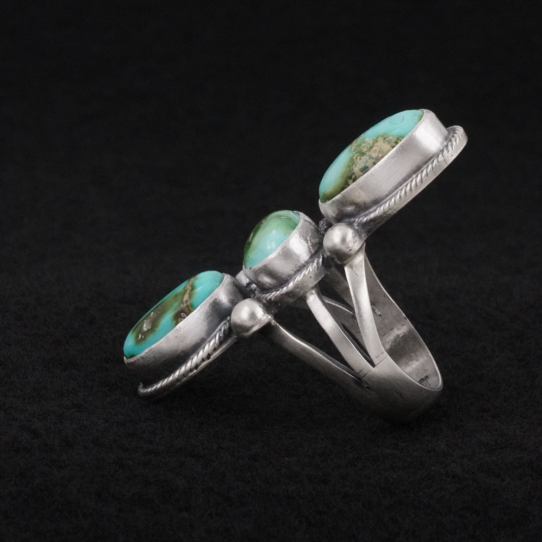 Bobby Johnson Turquoise & Sterling Silver Ring Size 7.5