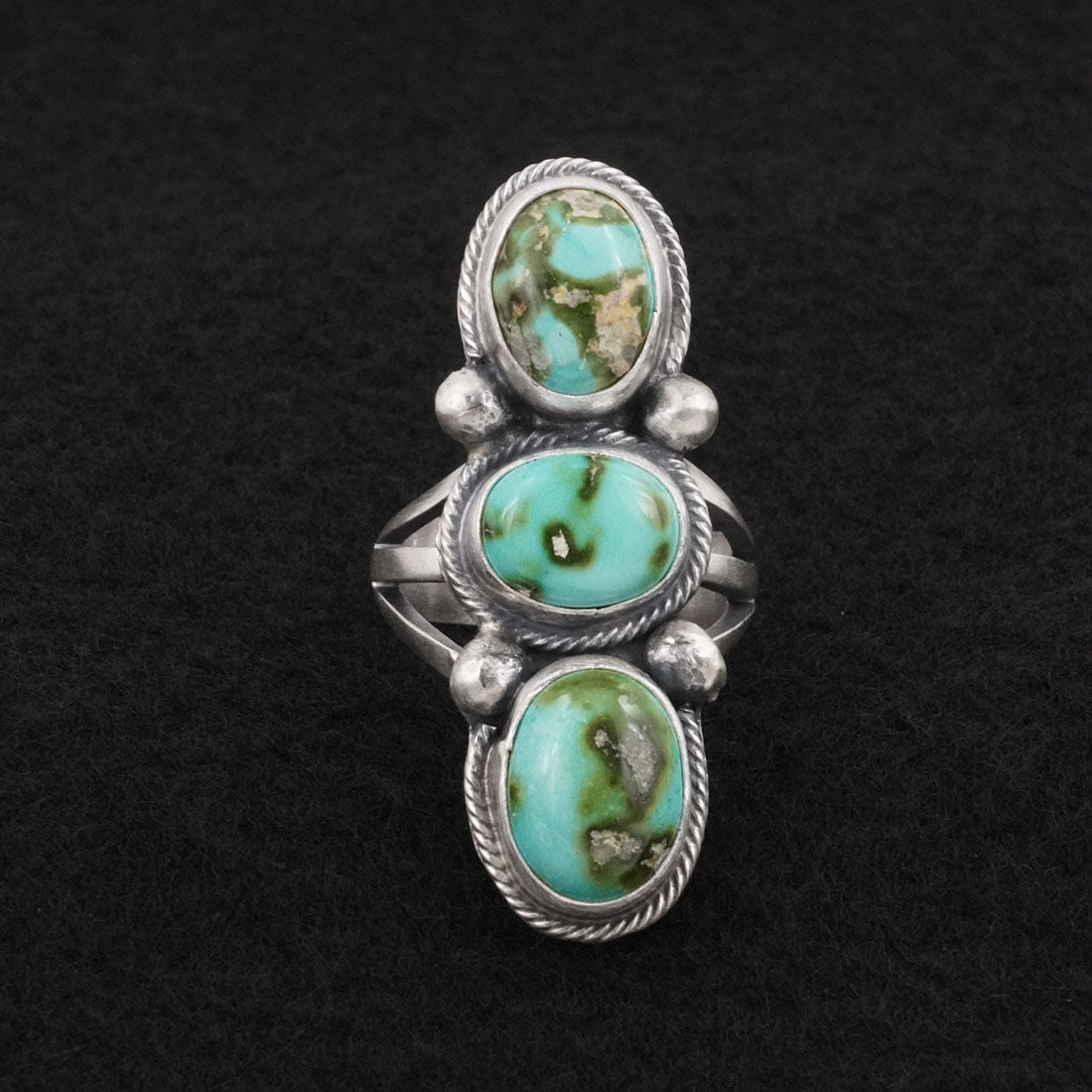 Bobby Johnson Turquoise & Sterling Silver Ring Size 7.5