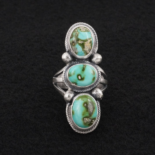 Bobby Johnson Turquoise & Sterling Silver Ring Size 7.5