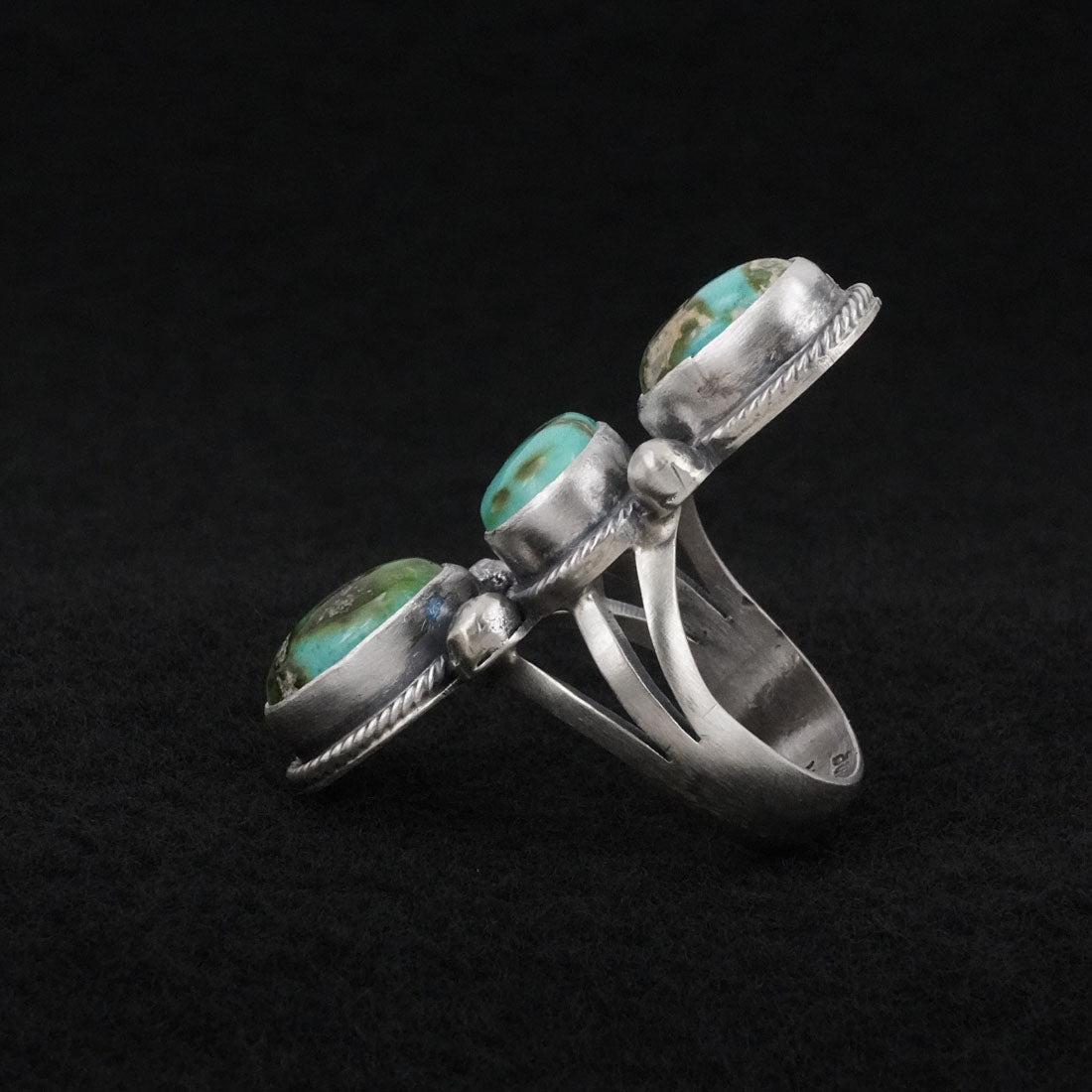 Bobby Johnson Turquoise & Sterling Silver Ring Size 7.5