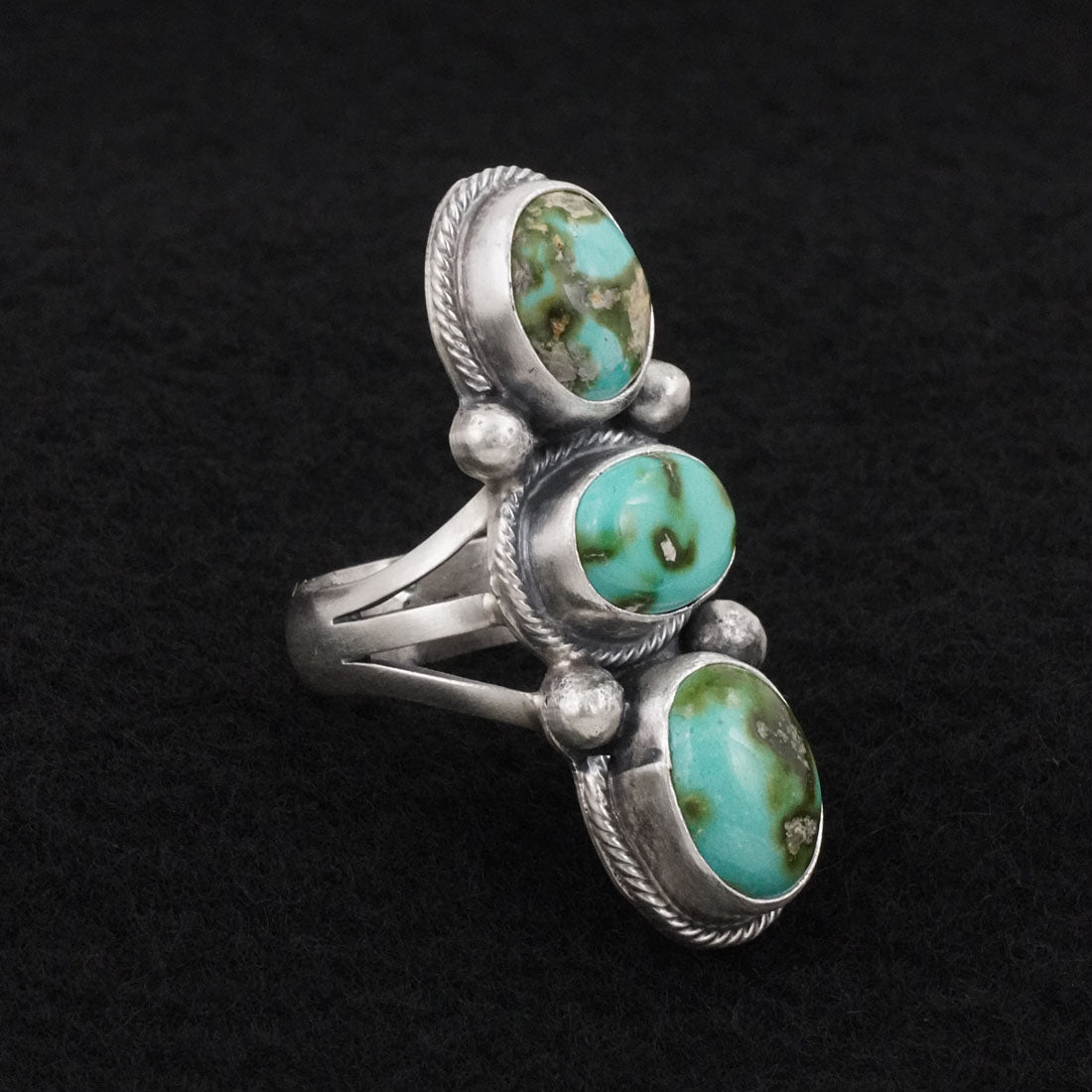 Bobby Johnson Turquoise & Sterling Silver Ring Size 7.5