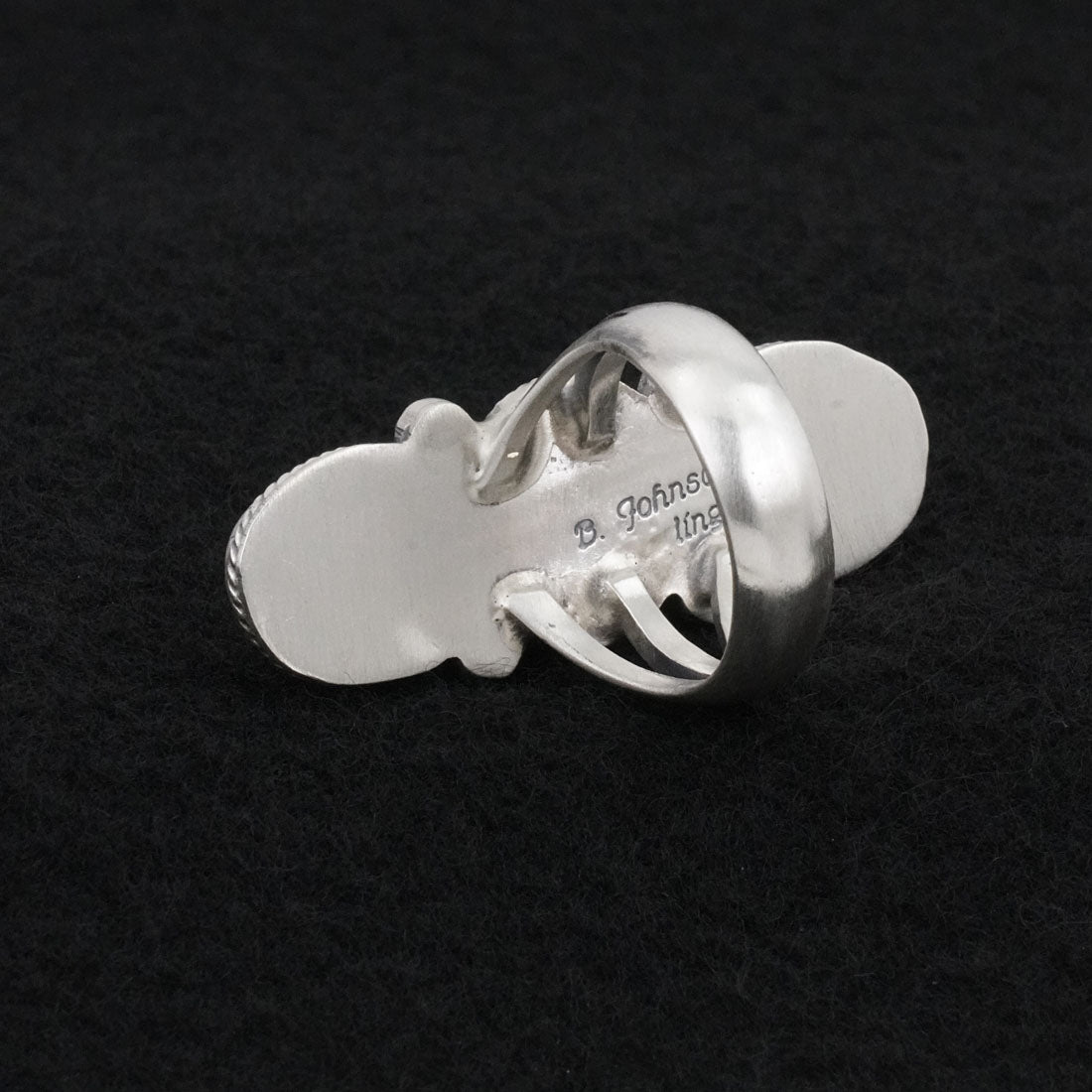 Bobby Johnson Turquoise & Sterling Silver Ring Size 7.5