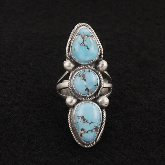 Bobby Johnson Turquoise & Sterling Silver Ring Size 6.5