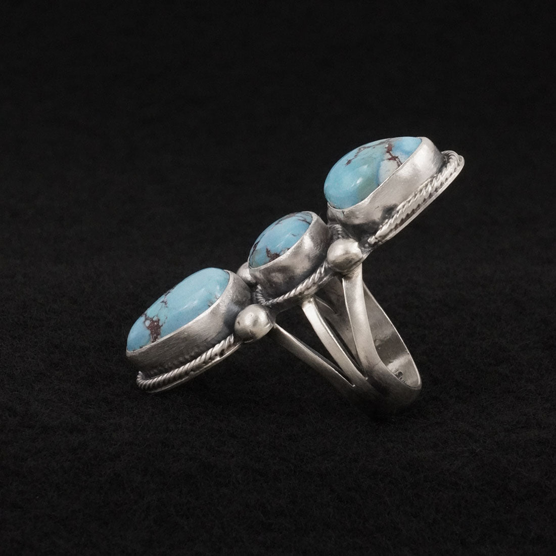 Bobby Johnson Turquoise & Sterling Silver Ring Size 6.5