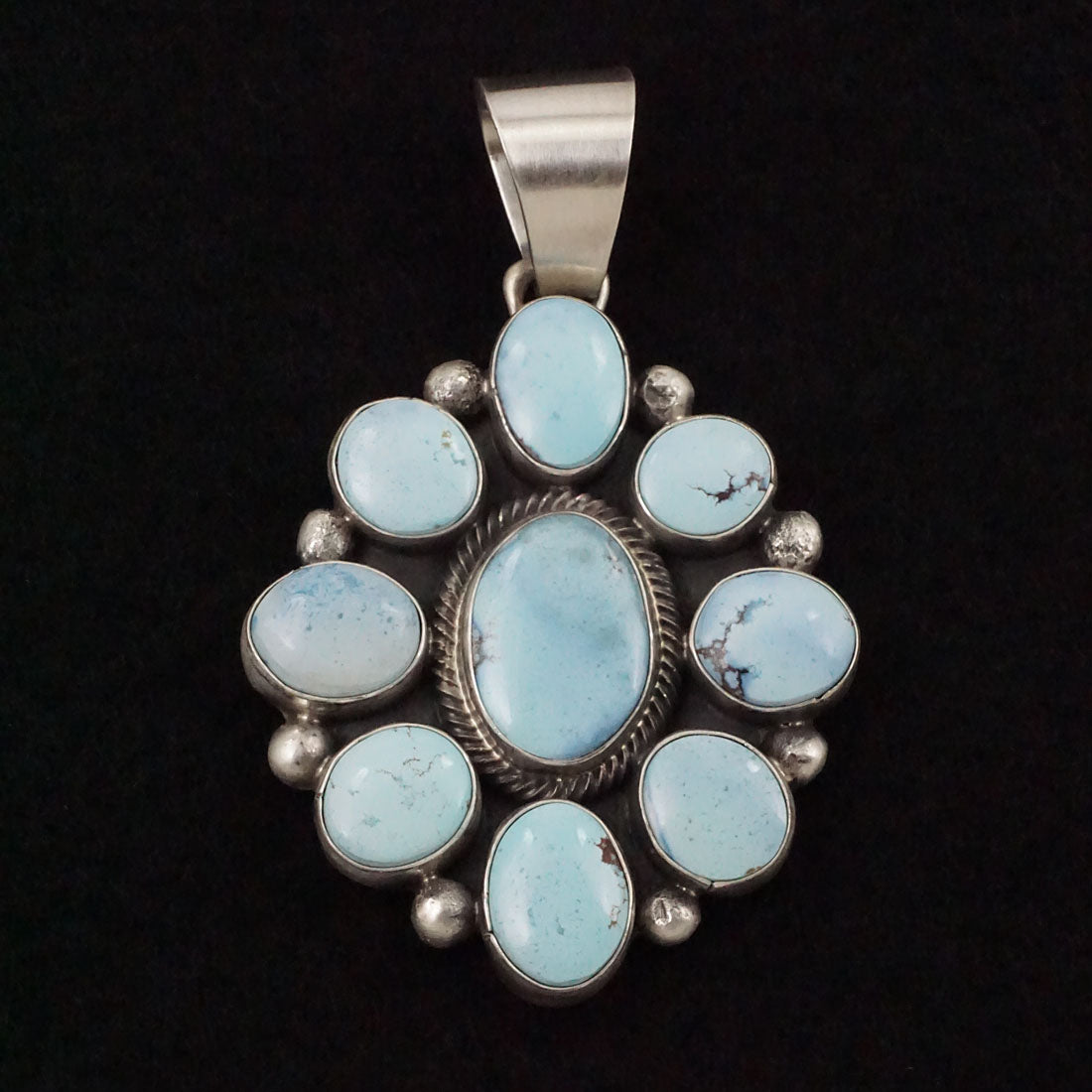 Bobby Johnson Turquoise & Sterling Silver Earrings & Pendant