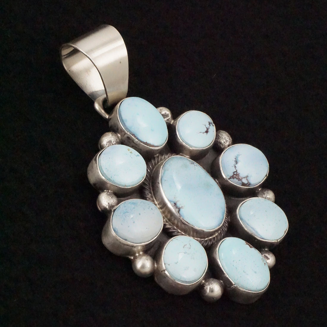 Bobby Johnson Turquoise & Sterling Silver Earrings & Pendant