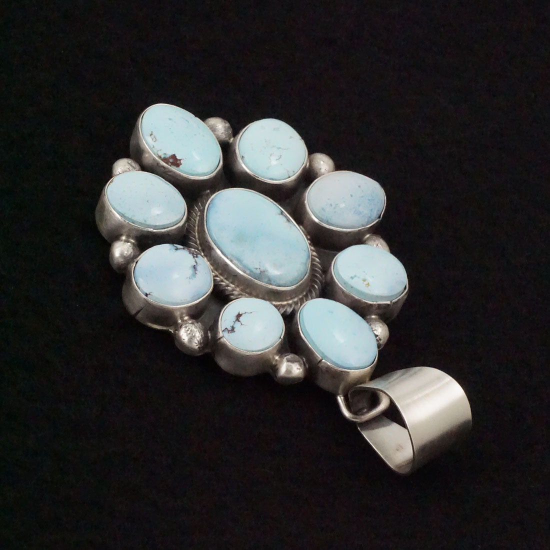 Bobby Johnson Turquoise & Sterling Silver Earrings & Pendant