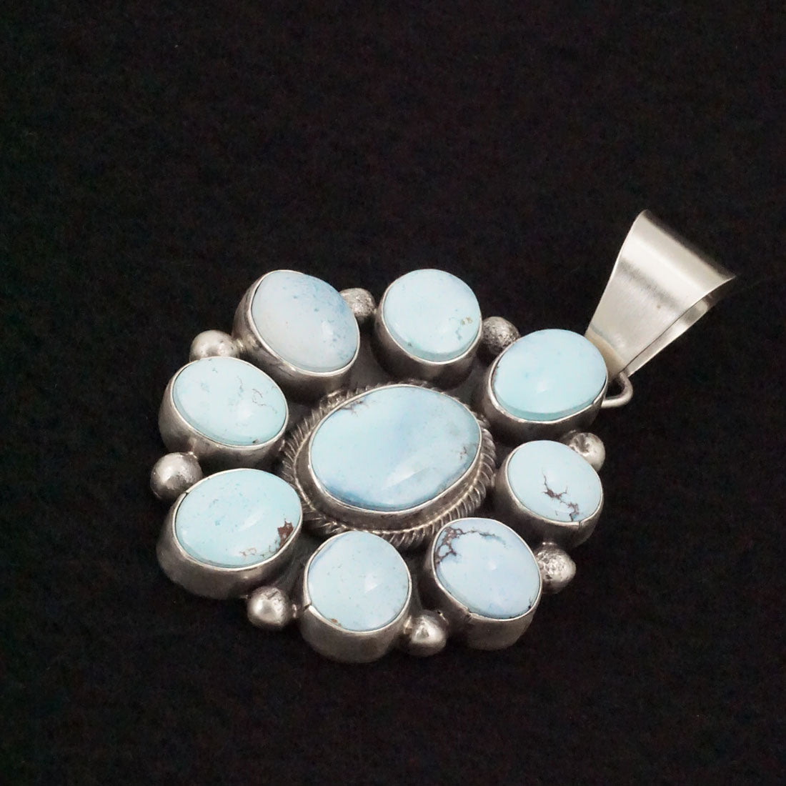 Bobby Johnson Turquoise & Sterling Silver Earrings & Pendant