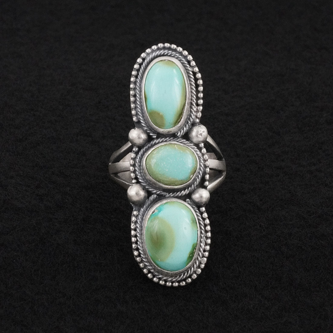 Bobby Johnson Turquoise & Sterling Silver Ring Size 9