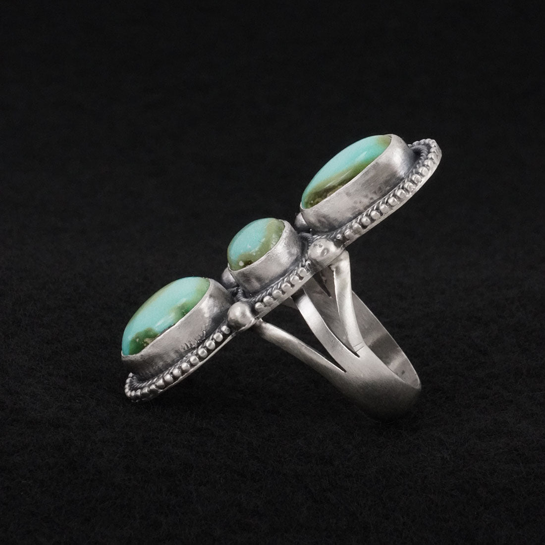 Bobby Johnson Turquoise & Sterling Silver Ring Size 9