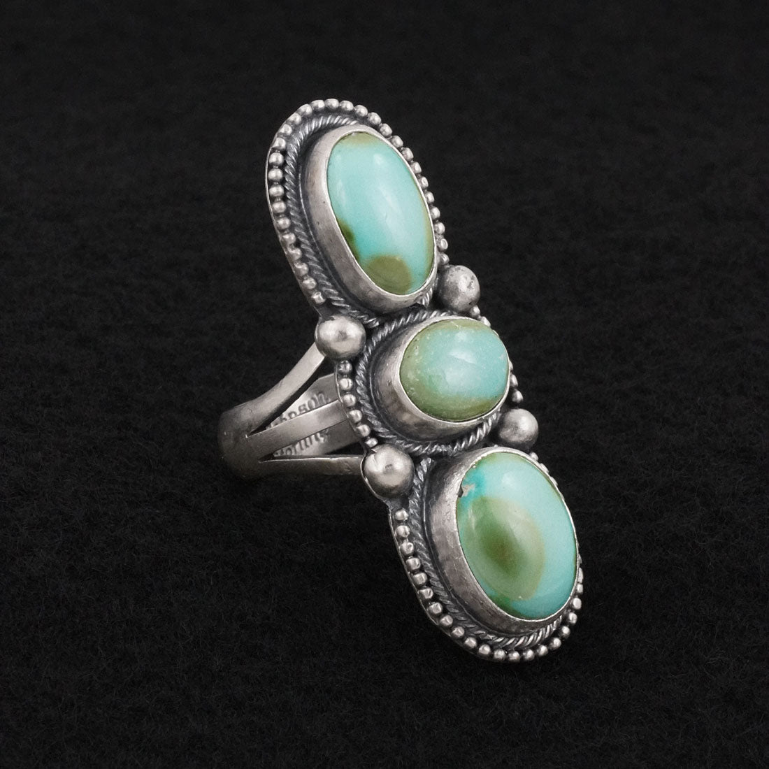 Bobby Johnson Turquoise & Sterling Silver Ring Size 9