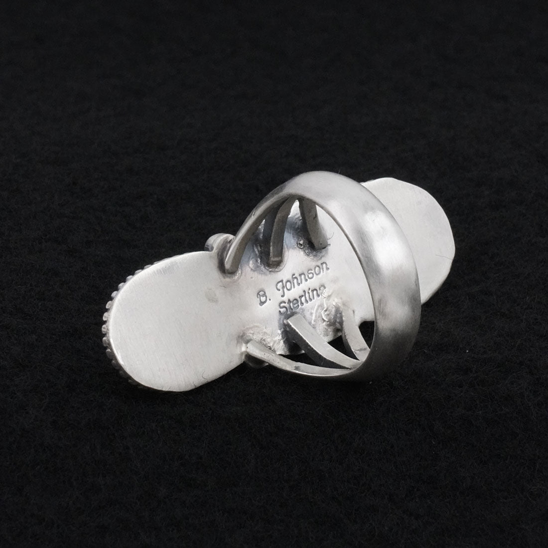 Bobby Johnson Turquoise & Sterling Silver Ring Size 9