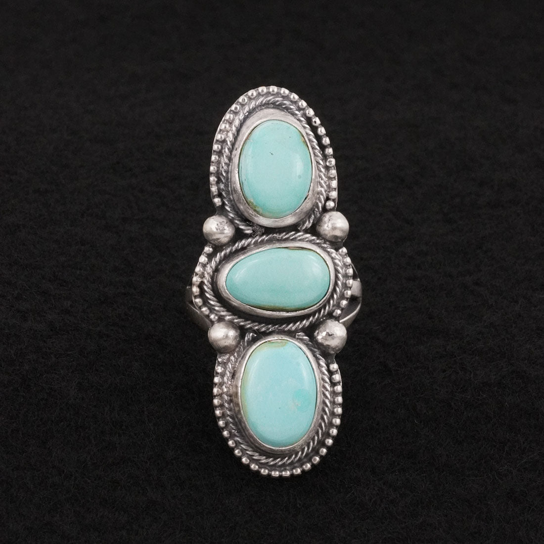 Bobby Johnson Turquoise & Sterling Silver Ring Size 7