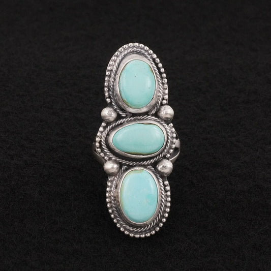 Bobby Johnson Turquoise & Sterling Silver Ring Size 7