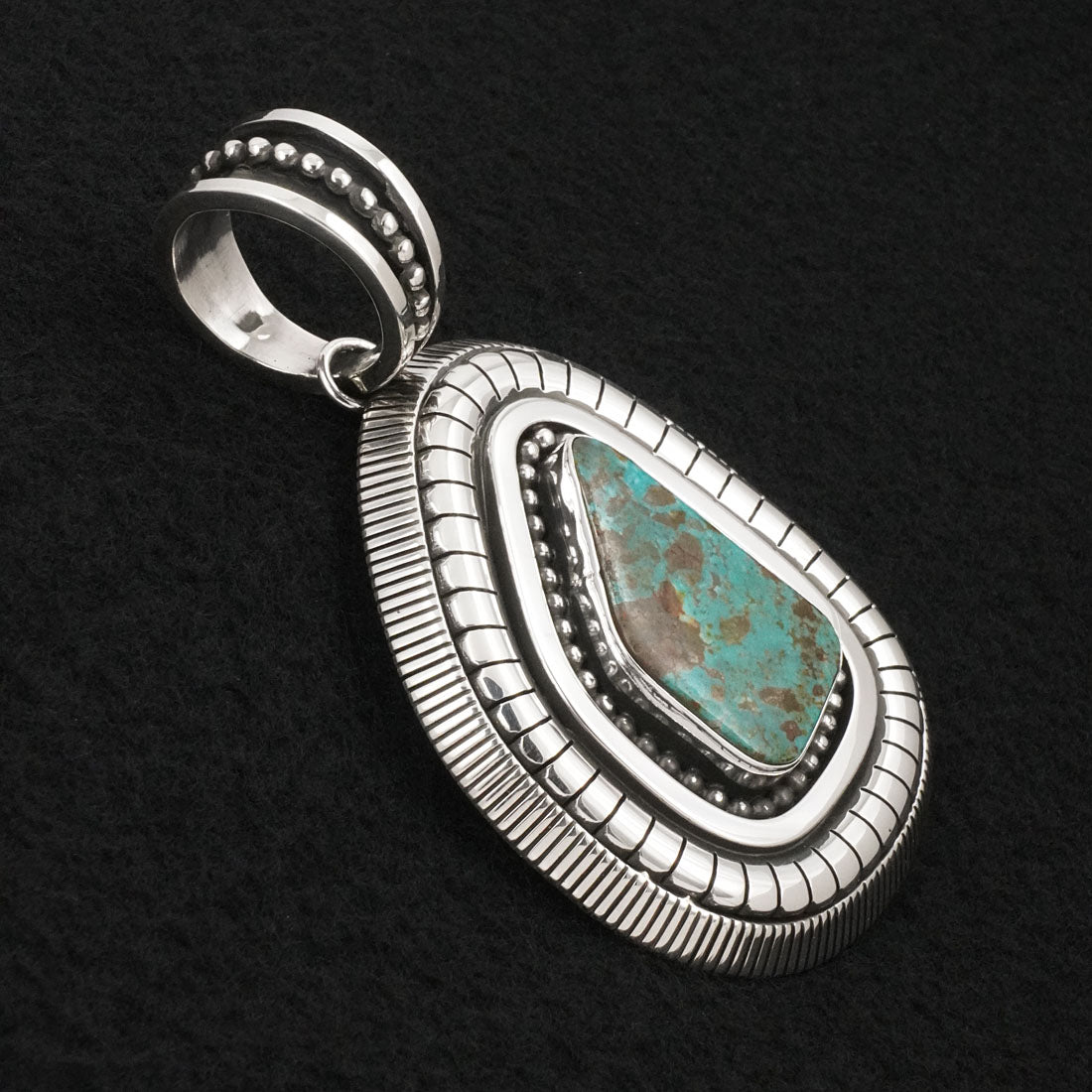 Jonathan Nez Turquoise & Sterling Silver Pendant