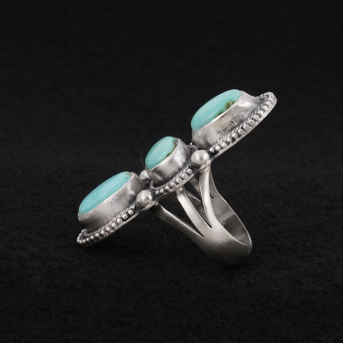 Bobby Johnson Turquoise & Sterling Silver Ring Size 7