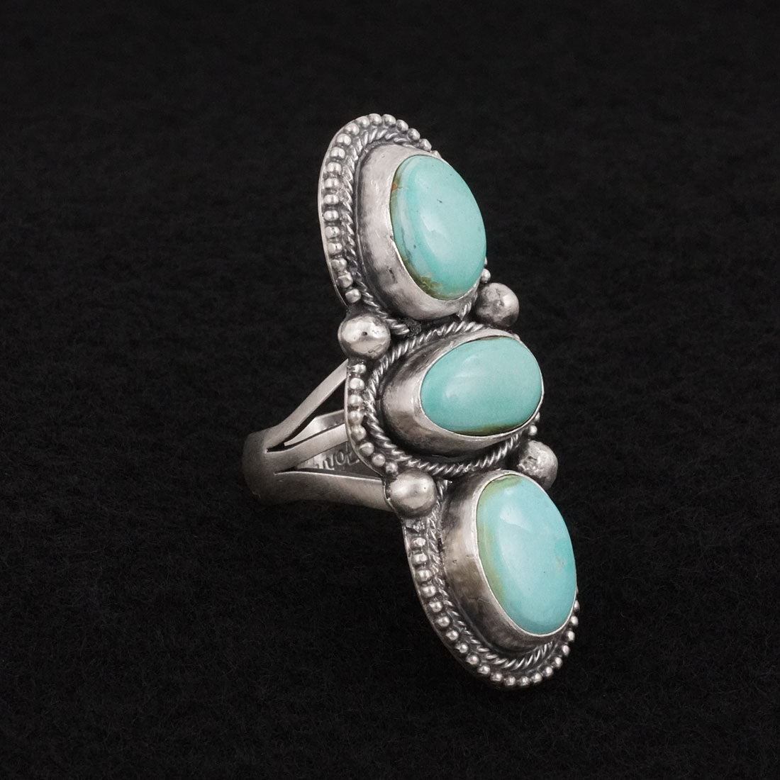Bobby Johnson Turquoise & Sterling Silver Ring Size 7