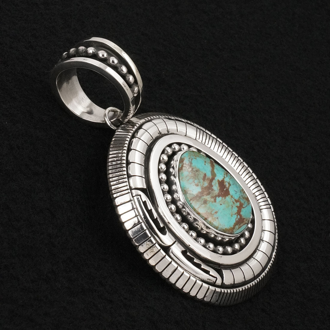 Jonathan Nez Turquoise & Sterling Silver Pendant