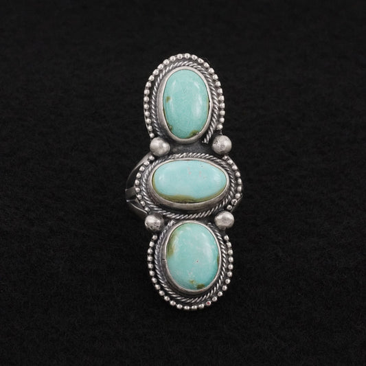 Bobby Johnson Turquoise & Sterling Silver Ring Size 7