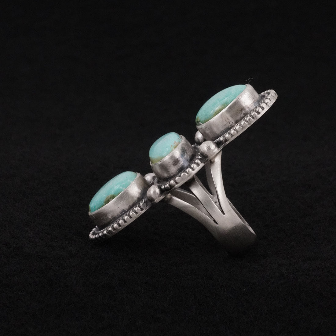 Bobby Johnson Turquoise & Sterling Silver Ring Size 7