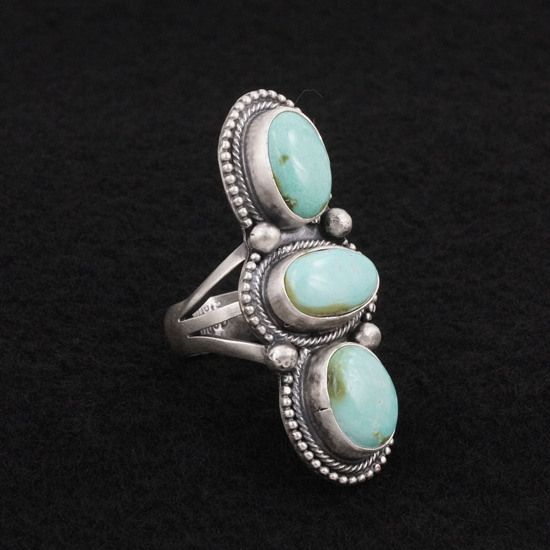 Bobby Johnson Turquoise & Sterling Silver Ring Size 7