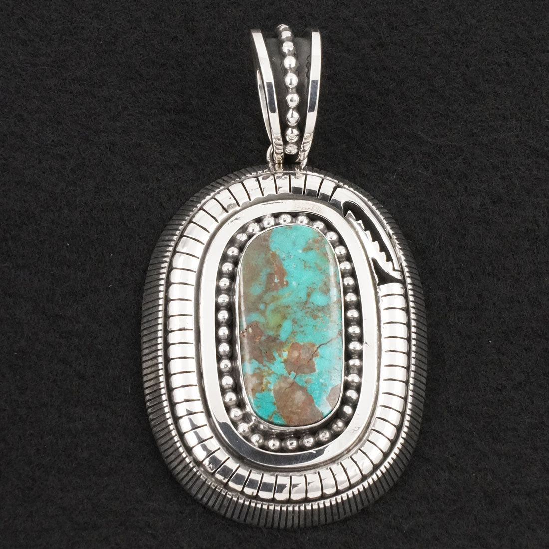 Jonathan Nez Turquoise & Sterling Silver Pendant
