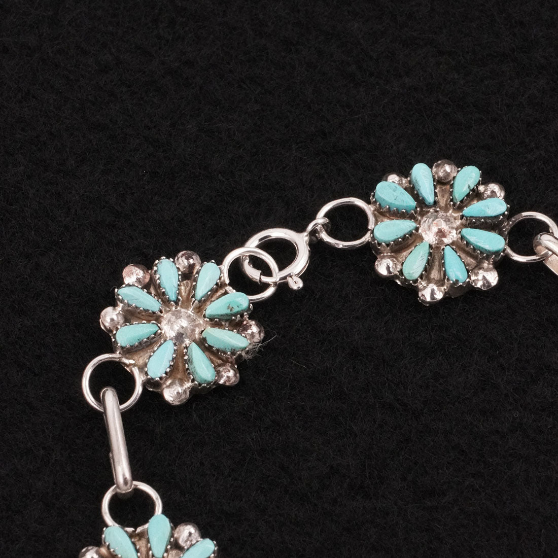 David Leekity Turquoise & Sterling Silver Link Bracelet