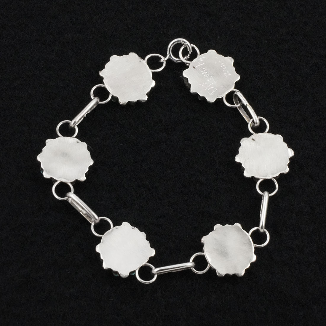 David Leekity Turquoise & Sterling Silver Link Bracelet