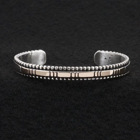 Jonathan Nez Sterling Silver & 14k Gold Bracelet