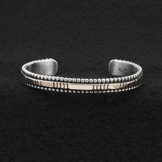 Jonathan Nez Sterling Silver & 14k Gold Bracelet