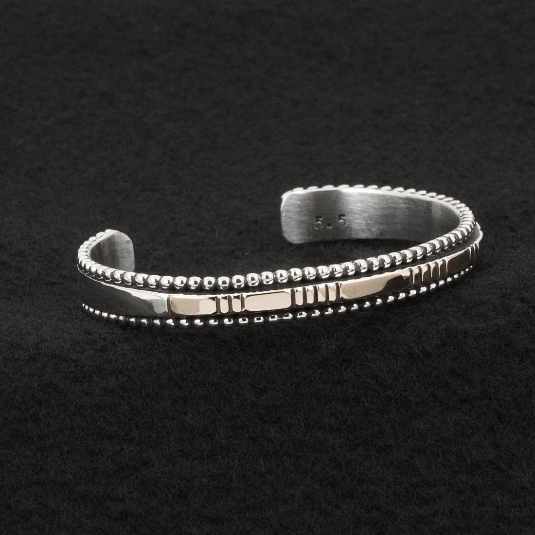 Jonathan Nez Sterling Silver & 14k Gold Bracelet