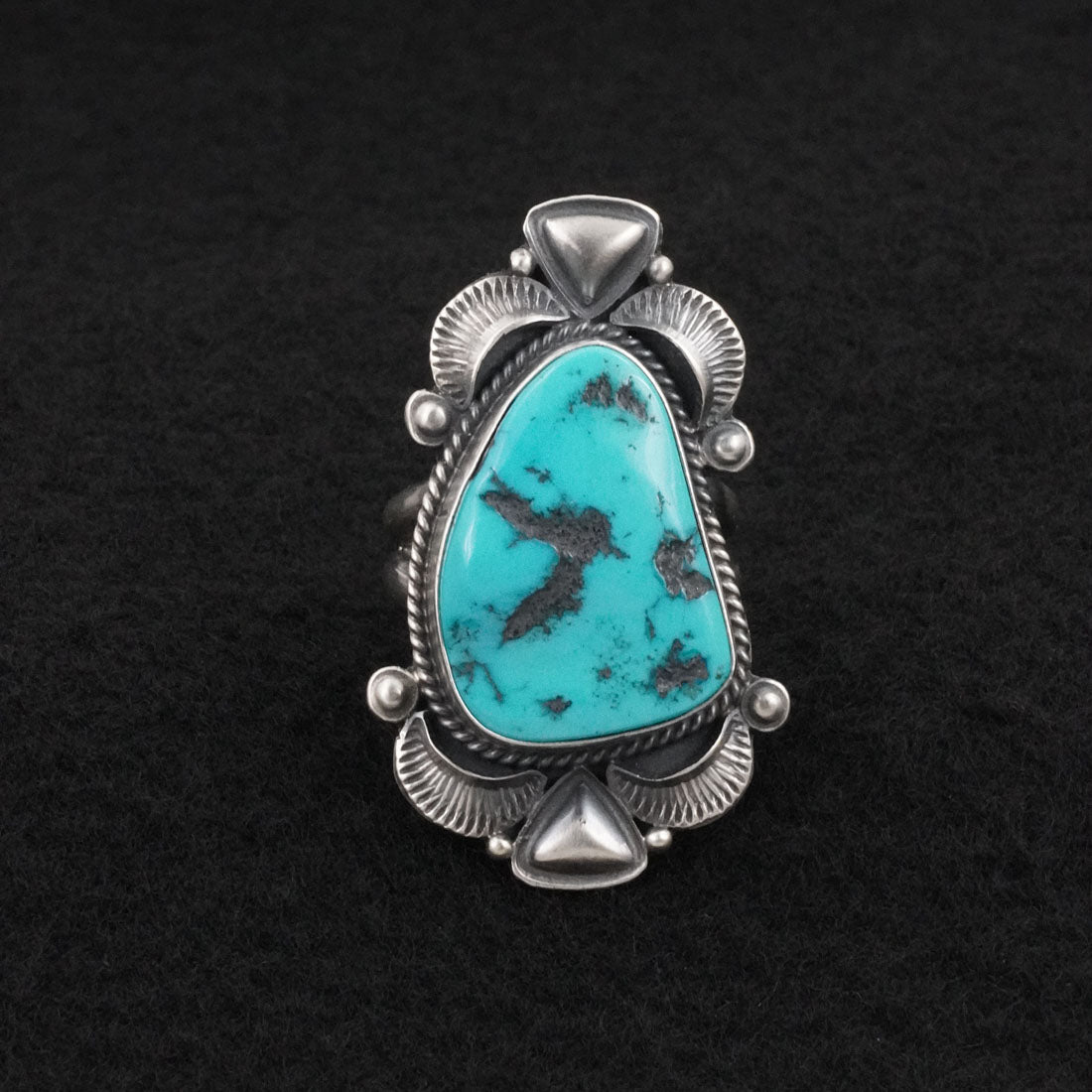 Derrick Gordon Turquoise & Sterling Silver Squash Blossom Set