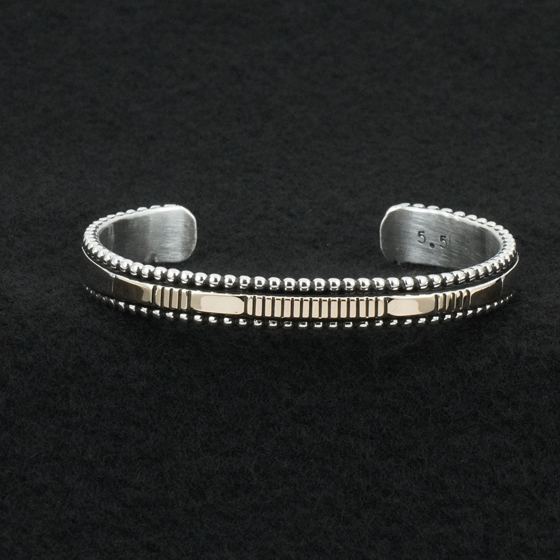Jonathan Nez Sterling Silver & 14k Gold Bracelet