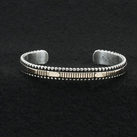 Jonathan Nez Sterling Silver & 14k Gold Bracelet